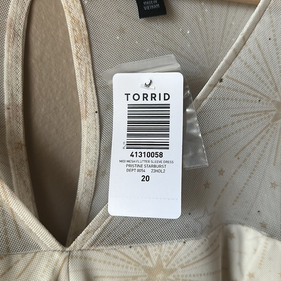 NWT TORRID Midi Mesh Flutter Sleeve Starburst Dress - Picture 11 of 14